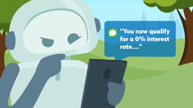 Nexi receives an SMS, that's clearly spam.