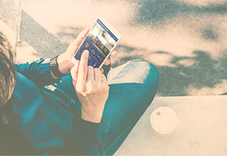 Person using smart home device control on smartphone to enable two-way communication