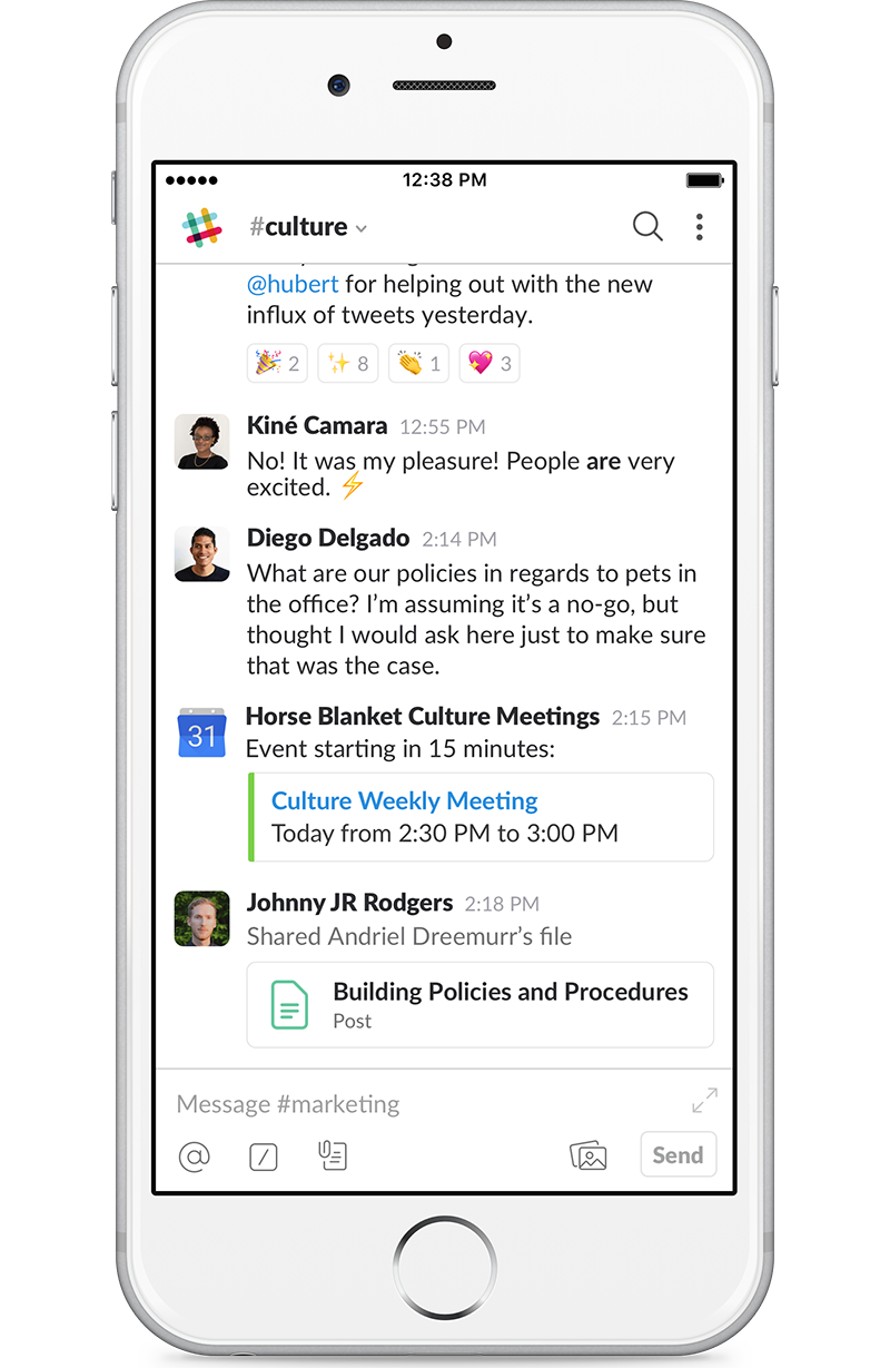 Vonage for Slack on iOS