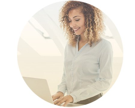 woman signing up for small business phone plan